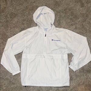 Champion White Raincoat Lightweight Pullover